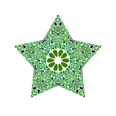 İzole geometrik renkli çiçek süs yıldız sembolü