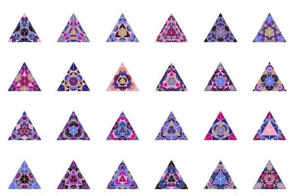 Conjunto de conjuntos de polígonos de pirâmide de mosaico geométrico poligonal abstrato — Vetor de Stock