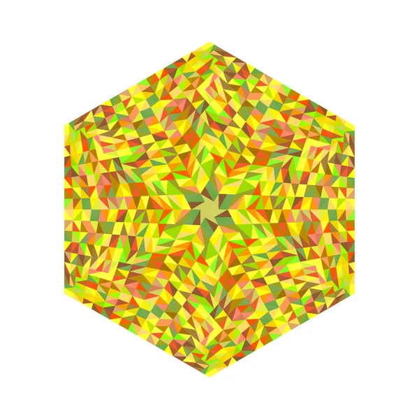 分離された幾何学的タイル張りのモザイク六角形のロゴテンプレート — ストックベクタ