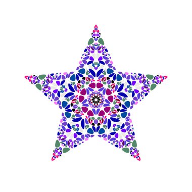 Renkli soyut geometrik izole çiçek yıldız sembolü şablonu