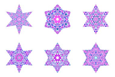 Soyut geometrik izole çakıl yıldız logo şablon seti