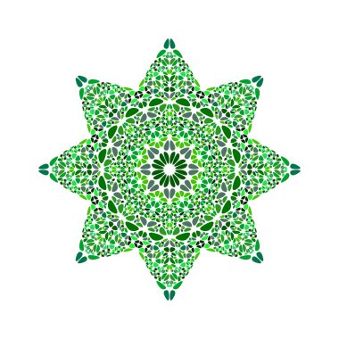 Renkli geometrik taç yaprağı süs yıldız sembolü şablonu