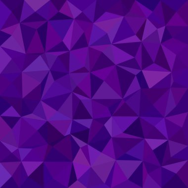 Soyut üçgen mozaik desen arka plan - mor tonlarda düzensiz üçgenlerden çokgen vektör illüstrasyon