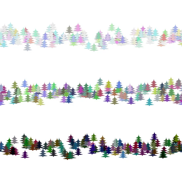 Pine Tree mönster punkt regel linje design set-vektor grafiska element — Stock vektor