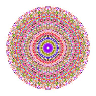 Renkli çiçek mandala süs - dairesel soyut vecor tasarım elemanı