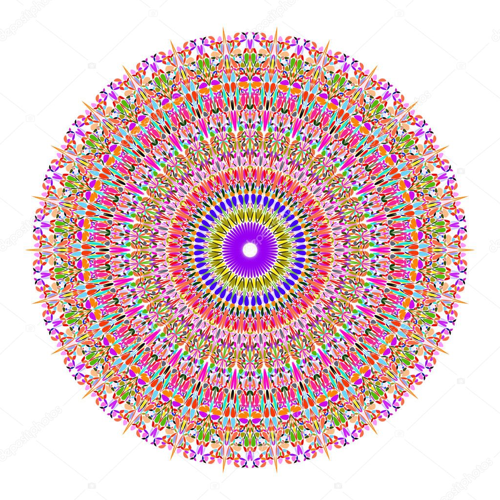 Colorful flower mandala ornament - circular abstract vecor design element