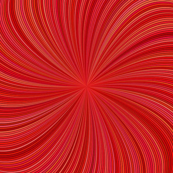 Rouge abstrait psychédélique rayé tourbillon fond design à partir de rayons tourbillonnants — Image vectorielle