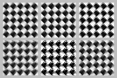 Dikişsiz geometrik kare desen arka plan tasarım seti