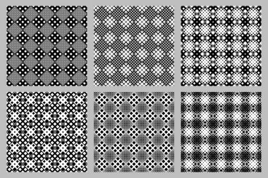 Dikişsiz kare desen arka plan seti - soyut vektör grafiği