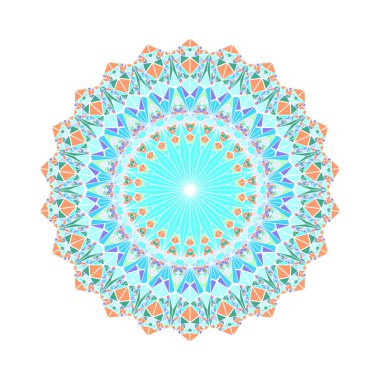 Soyut geometrik yuvarlak renkli üçgen karo desen mandala