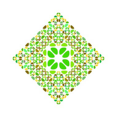 Süslü izole geometrik soyut çiçek süs kare