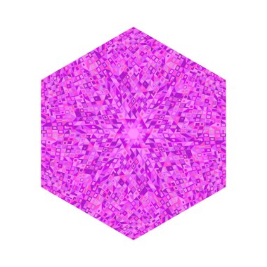 Soyut izole mozaik süs altıgen logo şablonu