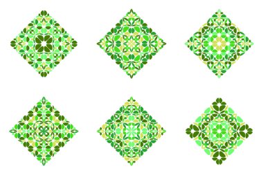 Soyut renkli geometrik çiçek diyagonal kare logo şablon seti