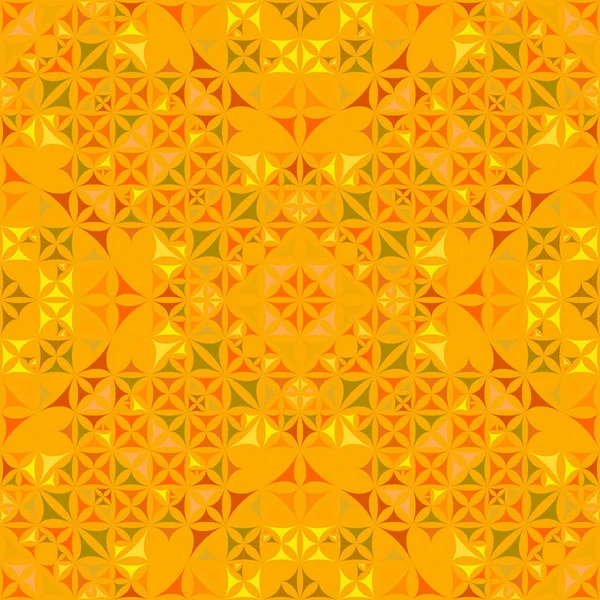 Orange seamless abstract curved triangle mosaic kaleidoscope wallpaper pattern — Stock Vector