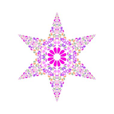 İzole soyut renkli çiçek süs yıldız sembolü şablonu