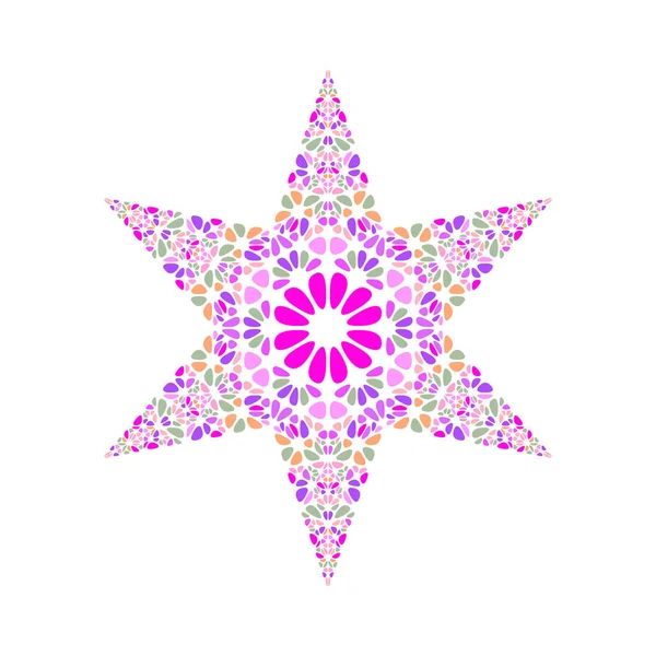 Geïsoleerde abstracte kleurrijke bloem ornament ster symbool sjabloon — Stockvector