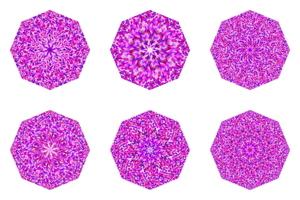 Изолированный набор символов восьмиугольника абстрактной геометрической мозаики — стоковый вектор