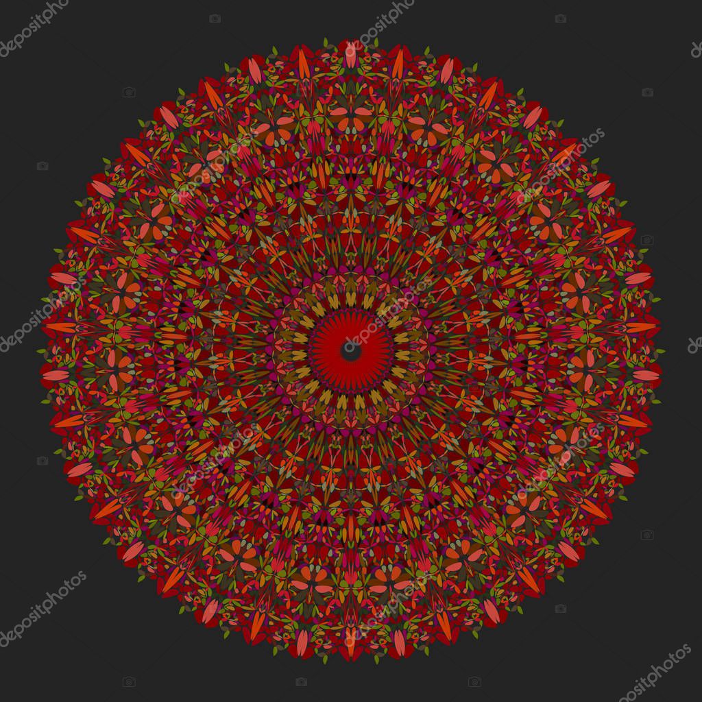 Colorful flower mandala ornament - circular abstract vecor design element