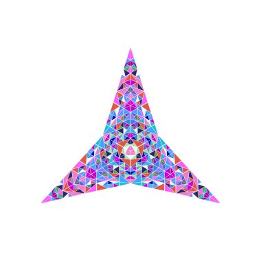 Renkli geometrik kiremitli mozaik süs yıldız sembolü şablonu