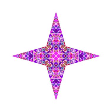 İzole geometrik çokgen mozaik yıldız sembolü şablonu