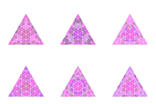 Geometrische sierlijke veelhoekige kleurrijke driehoek piramidevorm set — Stockvector