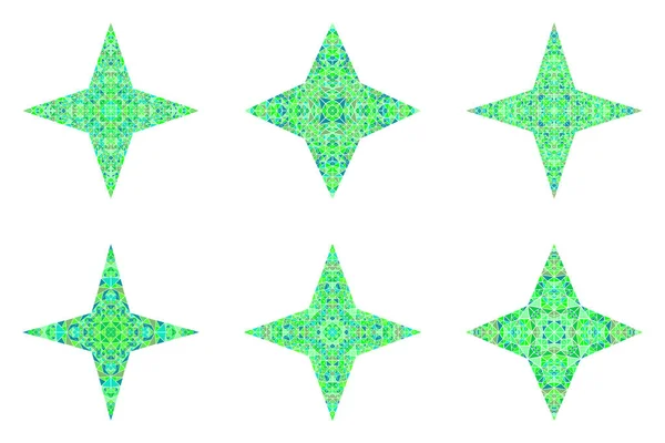Geometrical polygonal triangle ornament star logo template set — Stock Vector