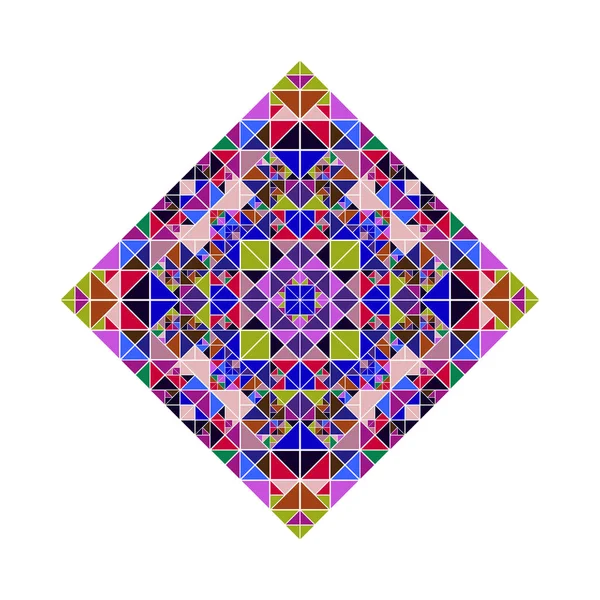 Isolerade Polygonal färgglada triangel mosaik Diagonal kvadratisk form — Stock vektor