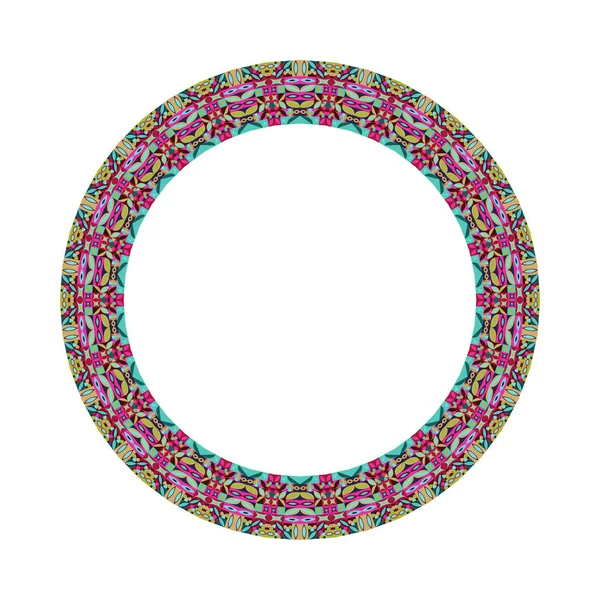 Isolated colorful geometrical tiled mosaic round wreath — Stock Vector