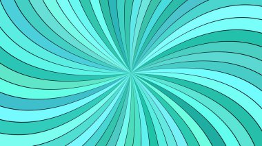 Kavisli ışınları turkuaz psychedelic soyut çizgili spiral arka plan tasarımı