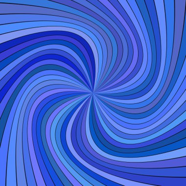 Dönen ışınları ile Mavi psychedelic soyut çizgili spiral arka plan tasarımı
