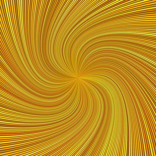 Naranja abstracto hipnótico remolino raya fondo - vector gráfico de rayos curvos — Vector de stock