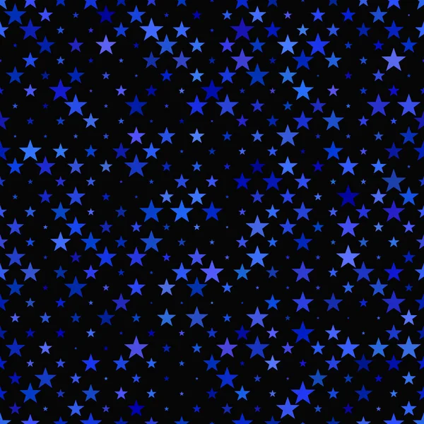 Blue seamless star pattern background - vector design — Stock Vector