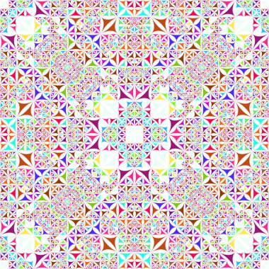 Renkli dikişli kavisli üçgen mozaik kaleydoskop desen duvar kağıdı