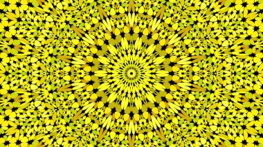 Sarı soyut çiçek süslü mandala arka plan - vektör illüstrasyon