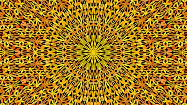 Turuncu soyut taç yaprağı kaleydoskop mandala desen duvar kağıdı