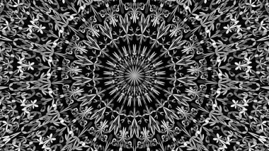 Gri soyut çiçek kaleydoskop mandala süs arka plan