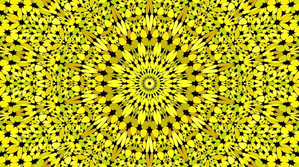 노란색 추상화 꽃 화려한 만다라 배경 - 벡터 그림 — 스톡 벡터