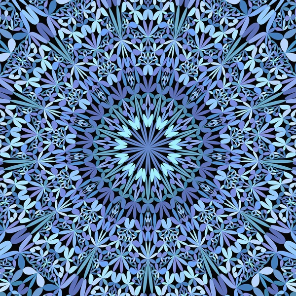 Blue abstrak taman bunga mandala pola wallpaper geometri - Stok Vektor