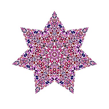 Renkli soyut geometrik çiçek süs yıldız sembolü şablonu