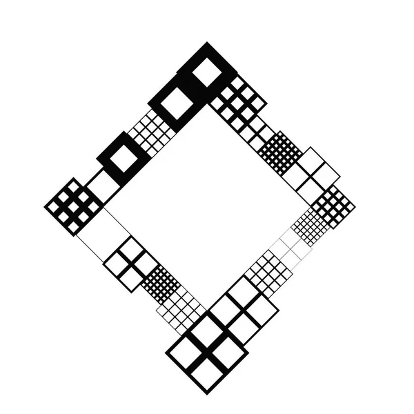 Modelo de fundo crachá quadrado geométrico moderno monocromático — Vetor de Stock