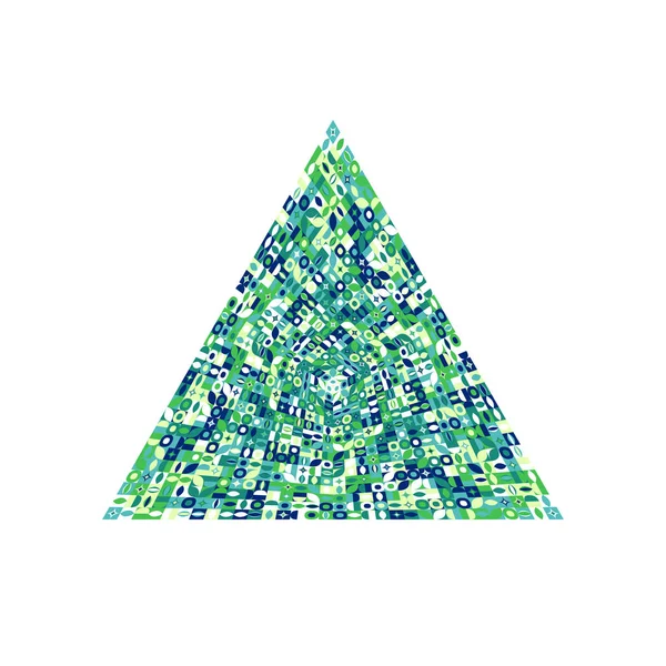 Geometrische kleurrijke geïsoleerde tegel mozaïek driehoek vorm — Stockvector