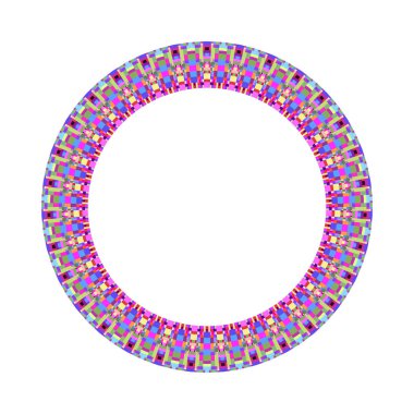 İzole renkli soyut karo mozaik dairesel kenarlık