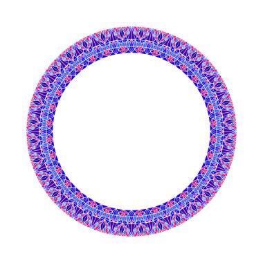 Soyut geometrik mozaik çelenk - yuvarlak dairesel vektör elemanı