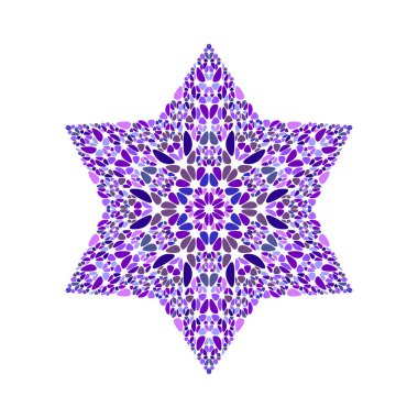 Soyut izole geometrik renkli çakıl süs yıldız şekli