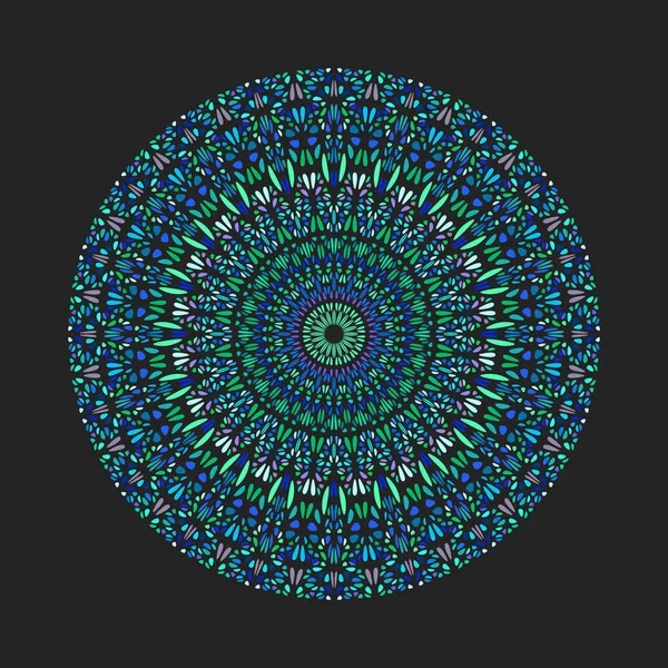 Arte de mandala de padrão de pedra preciosa colorida - gráfico vetorial geométrico — Vetor de Stock