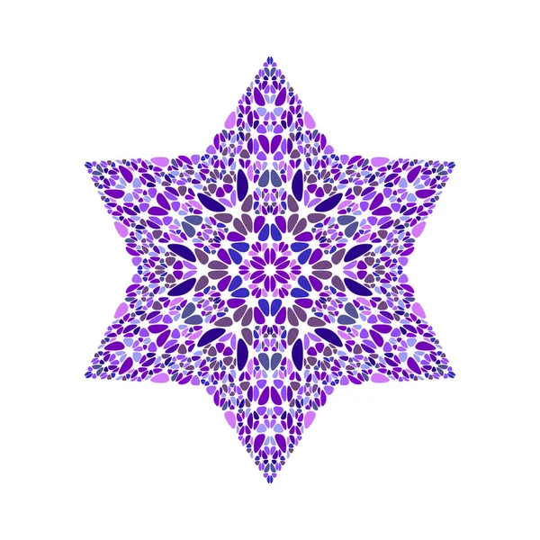 Abstracte geïsoleerde geometrische kleurrijke grind ornament stervorm — Stockvector