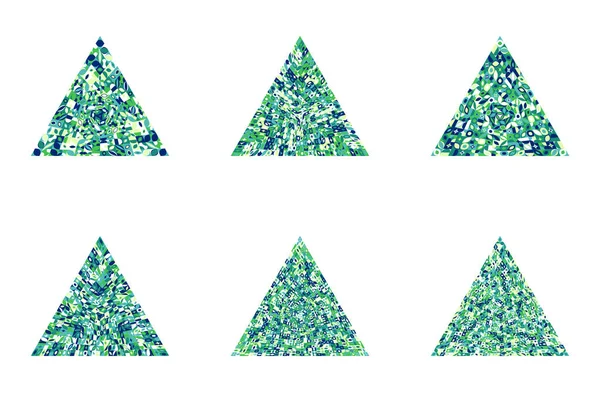Geométrico abstracto mosaico triángulo símbolo plantilla conjunto — Vector de stock