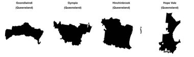 Goondiwindi, Gympie, Hinchinbrook, Hope Vale ana hatları haritaları.