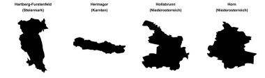 Hartberg-Furstenfeld, Hermagor, Hollabrunn, Horn ana hatları haritaları