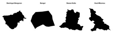 Bamingui-Bangoran, Bangui, Basse-Kotto, Haut-Mbomou özet haritaları